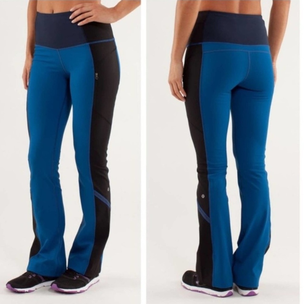 Lululemon Run Ice Queen Athletic Flare Pant in Limitless Blue Black Women's 10